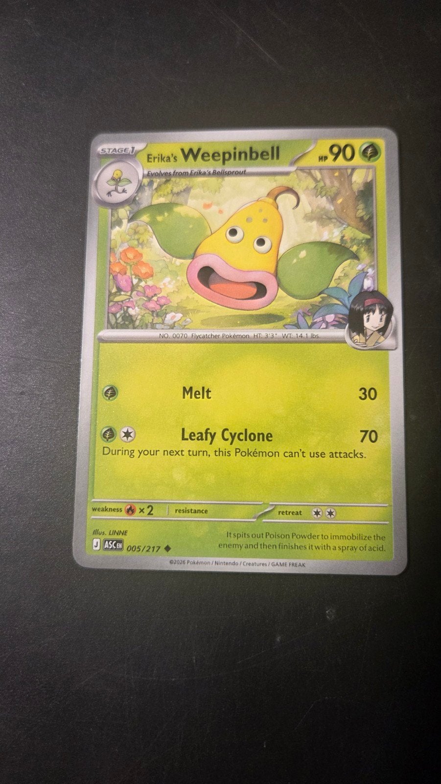 Erika's Weepinbell 005/217 - Ascended Heroes Pokémon Kaart, Verzenden, Zo goed als nieuw, Losse kaart