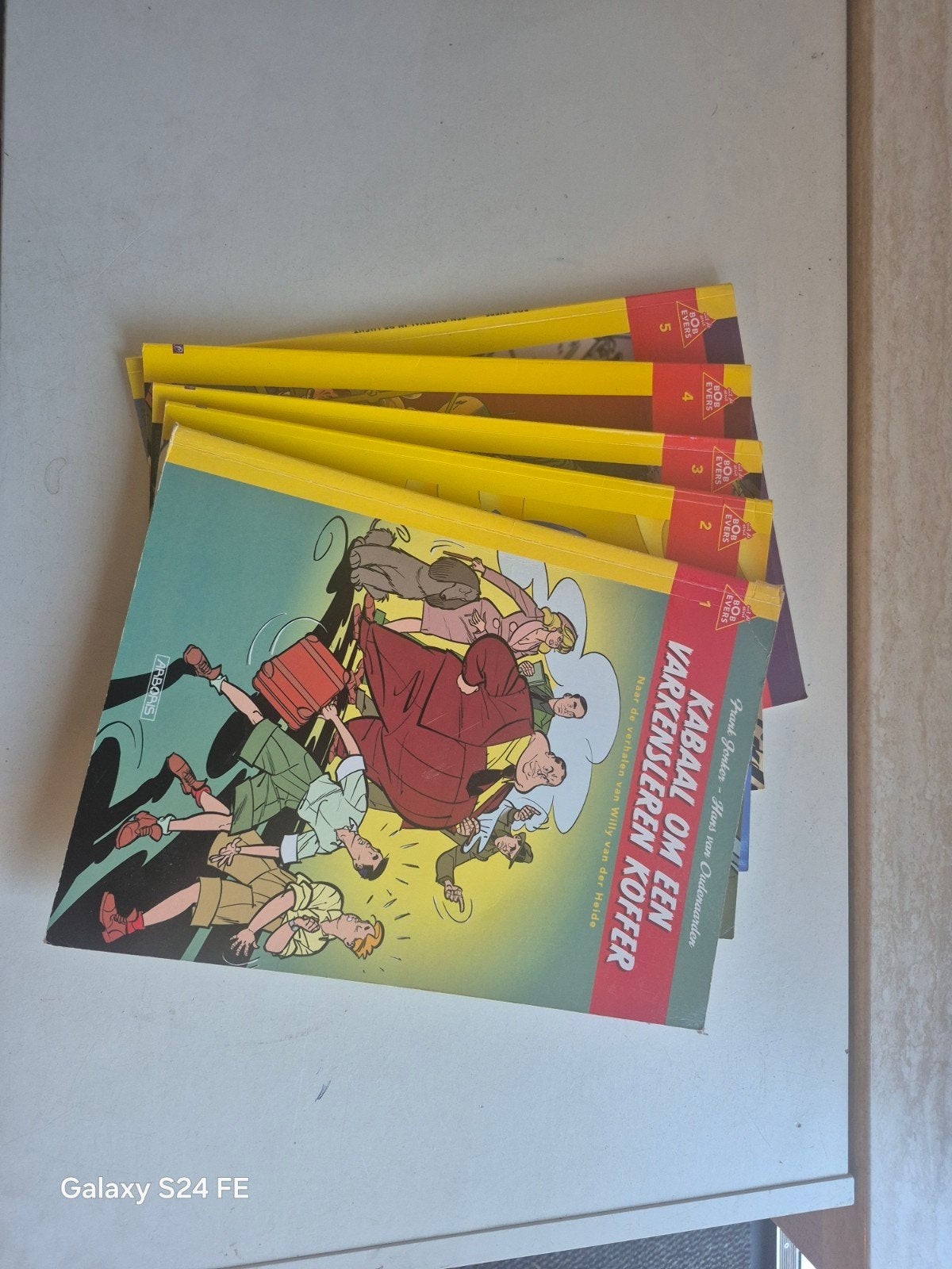 Bob Evers stripboeken nr 1-5, Meerdere stripboeken, Ophalen of Verzenden, Gelezen, Frank Jonker - Hans van Oudenaarden
