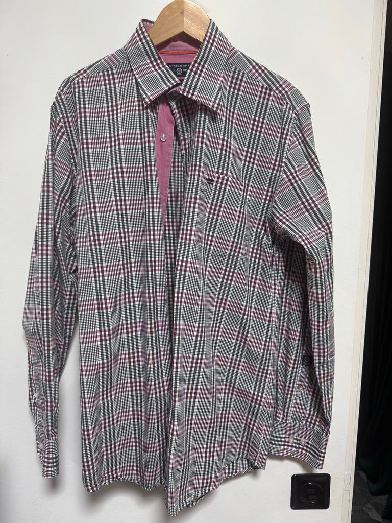 State of Art Geruit Overhemd Maat L, Ophalen of Verzenden, Zo goed als nieuw, Roze, Halswijdte 41/42 (L)