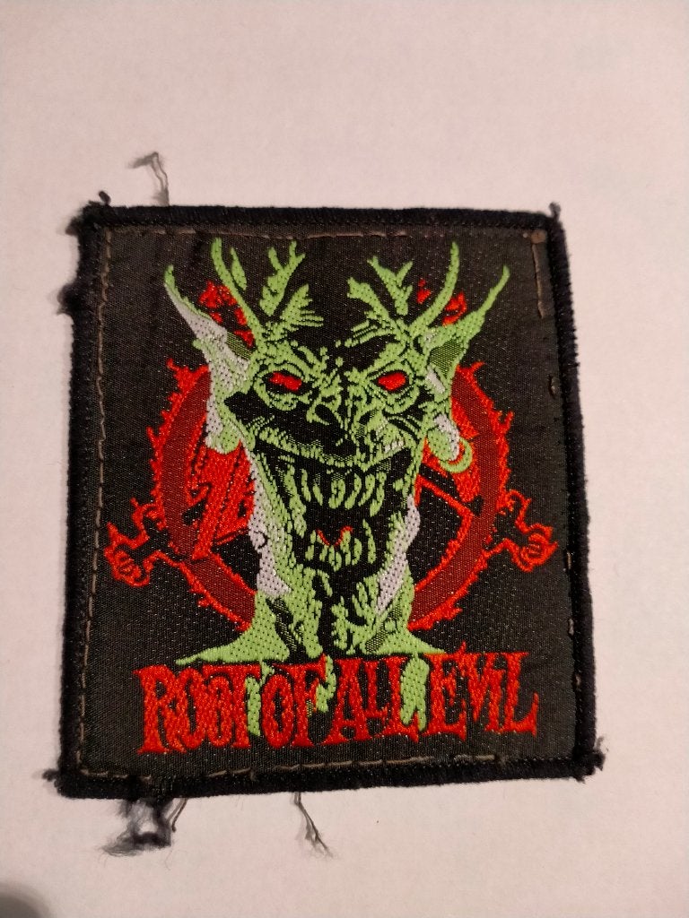Slayer root of all evil vintage metal muziek patch embleem, Verzamelen, Ophalen of Verzenden, Gebruikt, Kleding