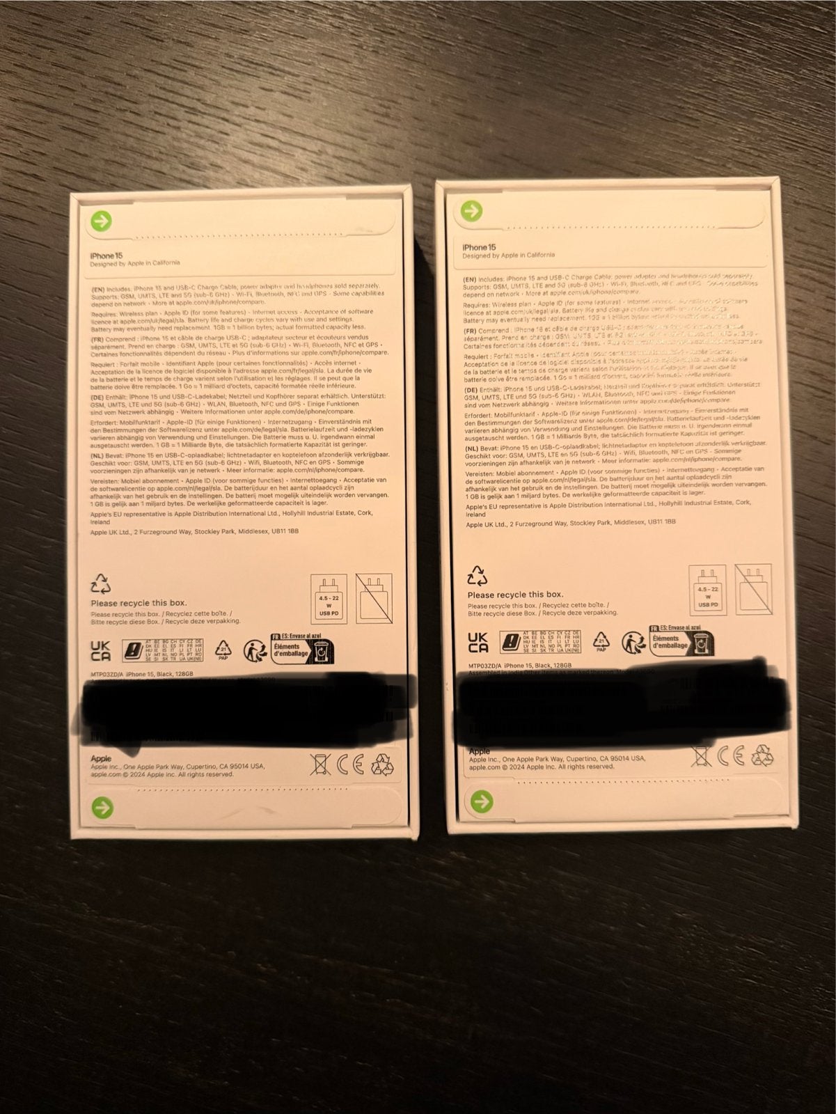 Foto 3 van 2x Apple iPhone 15 128GB – Zwart – NIEUW & ONGEOPEND