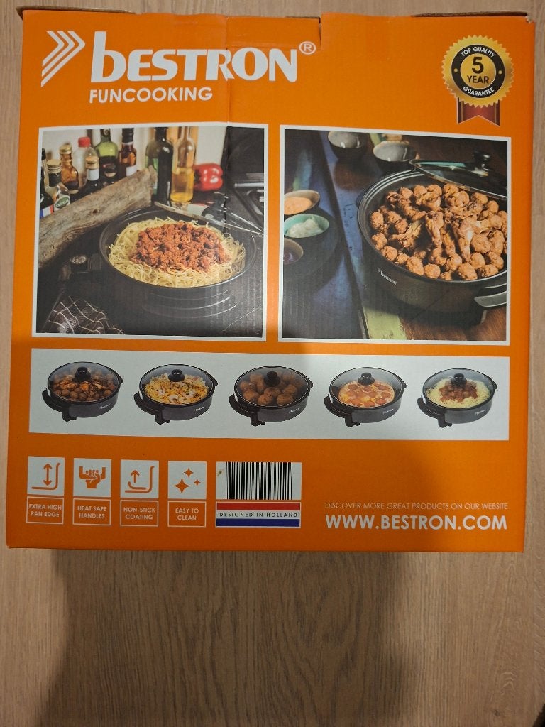 Bestron FunCooking Party & Snack Pan - Multifunctioneel, Ophalen, Overige materialen, Antiaanbaklaag, Overige typen