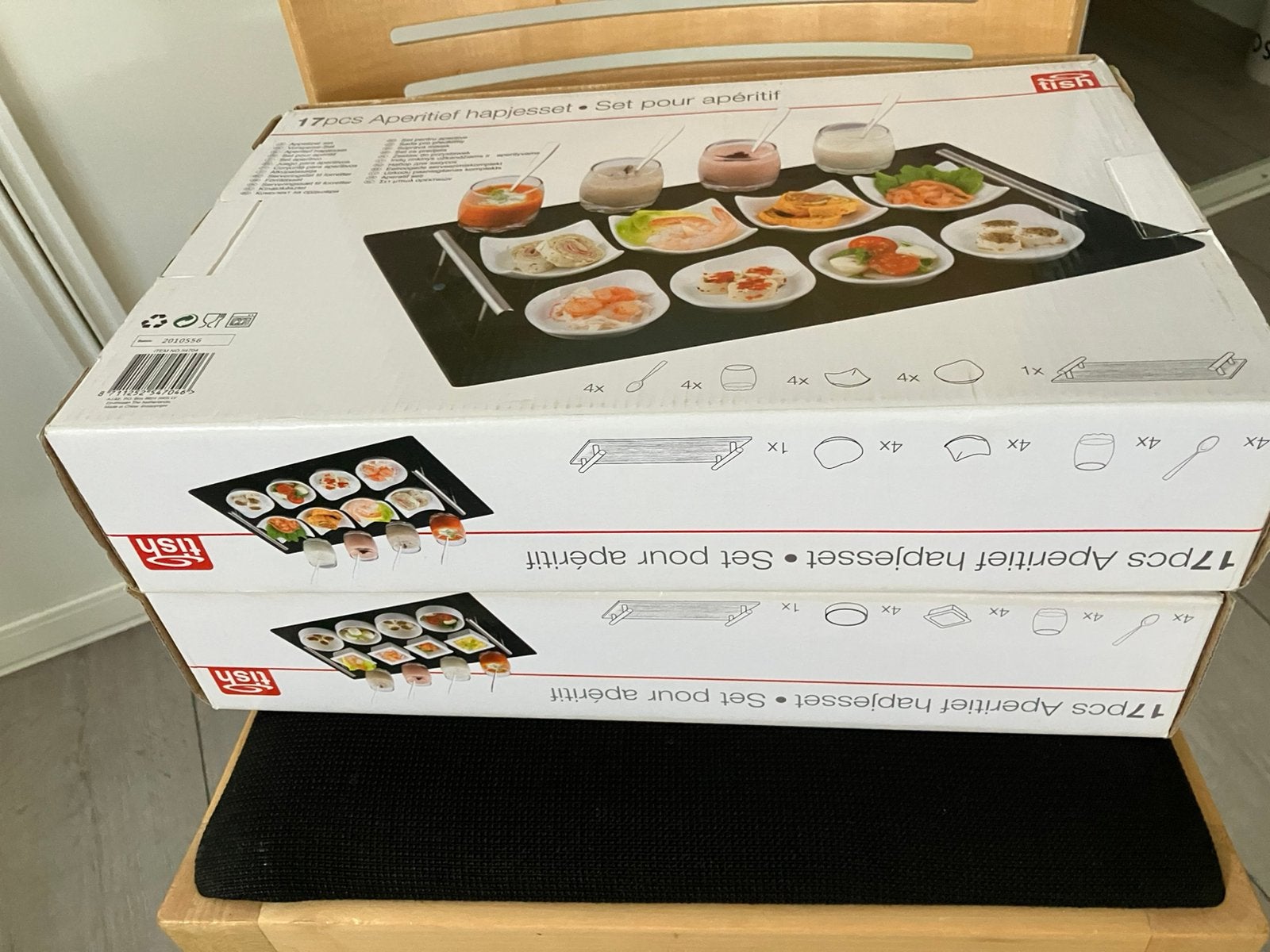 2 x aperatief amusesets 17 delig nieuw, Huis en Inrichting, Keuken | Servies, Ophalen of Verzenden, Zo goed als nieuw, Glas, Overige stijlen