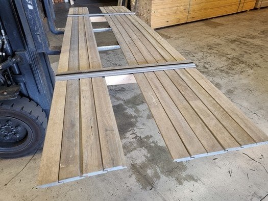 2.73 m2 halfhoutse velling delen - Greywash - nr: HP507, Ophalen, Planken, Nieuw, Hardhout