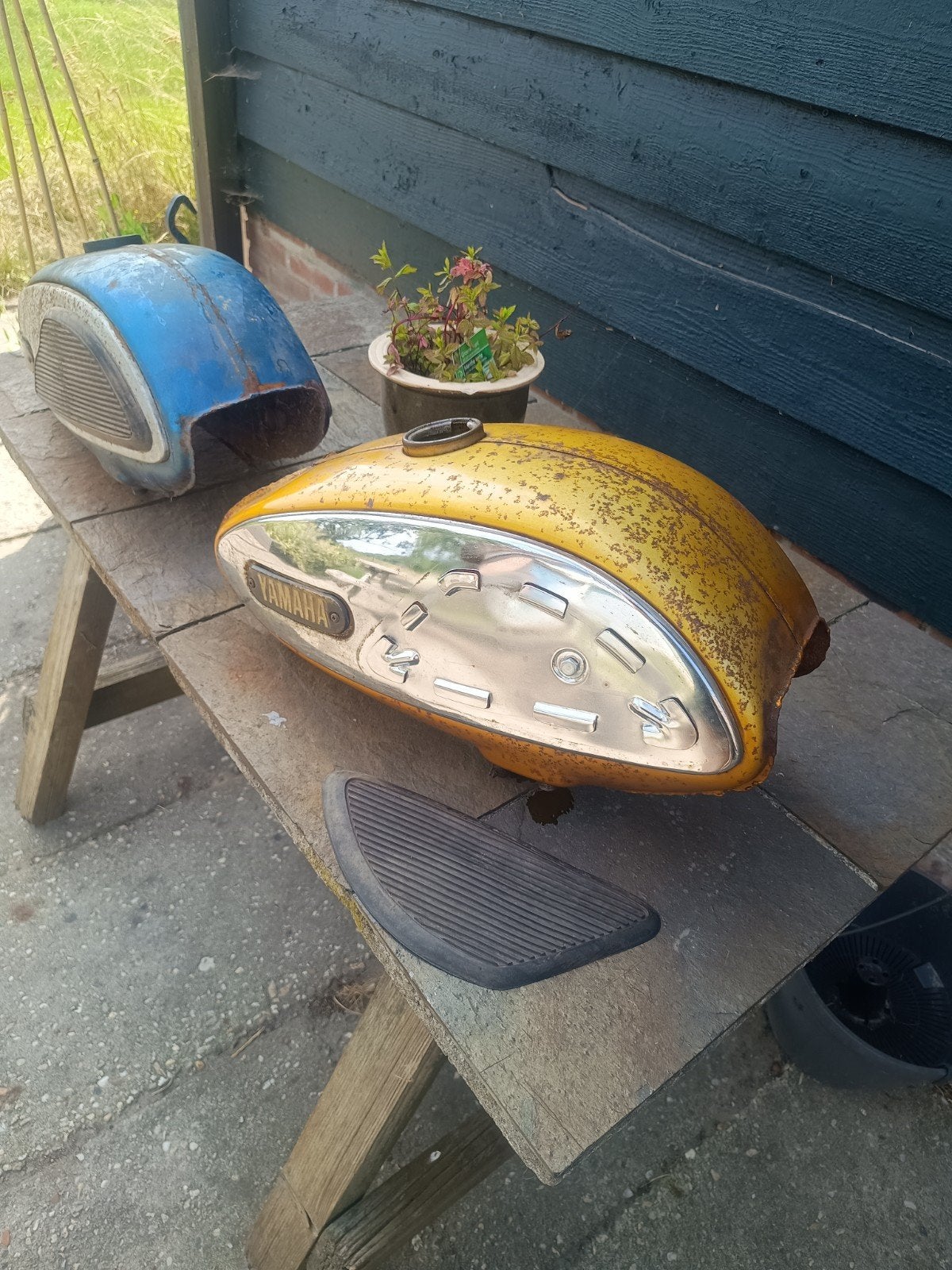 Yamaha FS1 / F5B benzine tank met tank plaatjes, Ophalen, Gebruikt, Tank, Yamaha