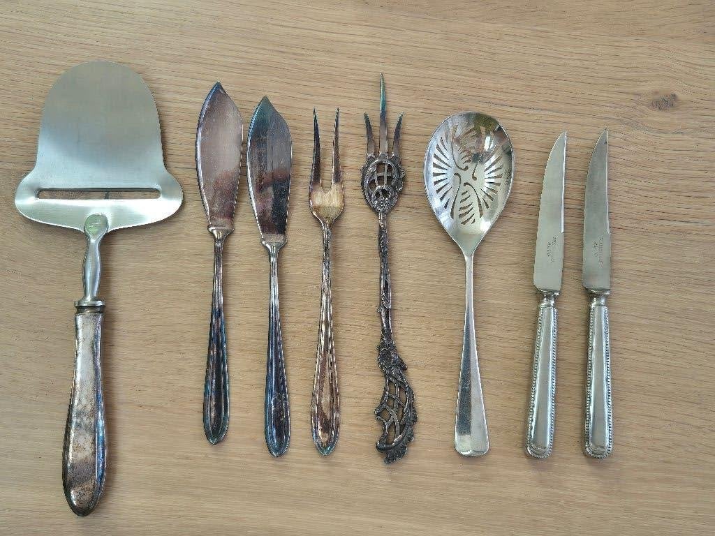 Divers antiek vintage verzilverd bestek, oa Keltum en Gero, Ophalen of Verzenden