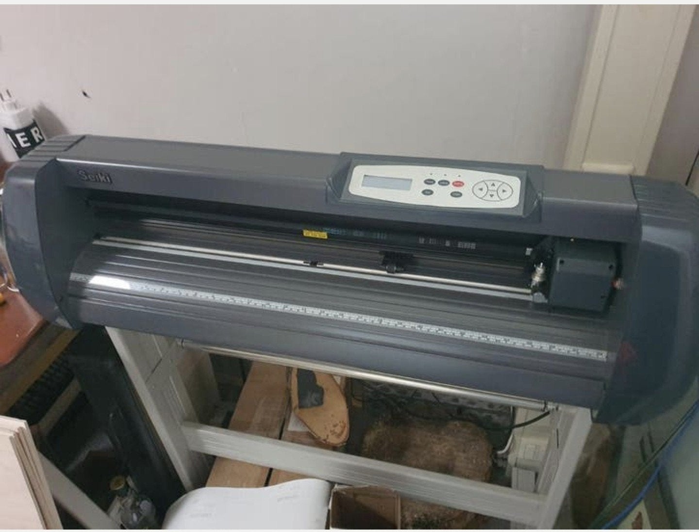 Stickersnijmachine 600mm breedt. Werkend te zien., Ophalen of Verzenden