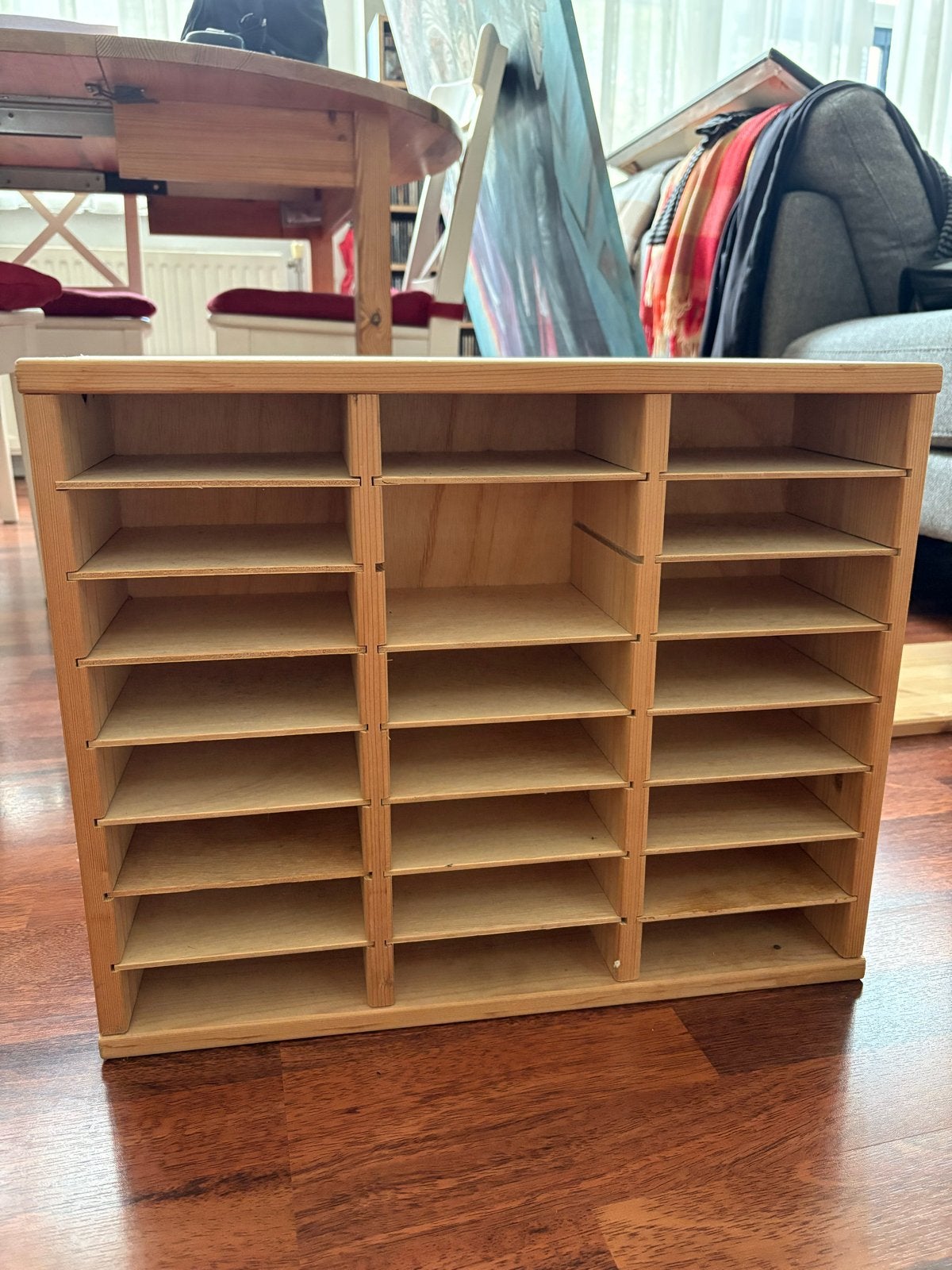 Houten sorteerkastje met 30 vakken, Ophalen, Gebruikt