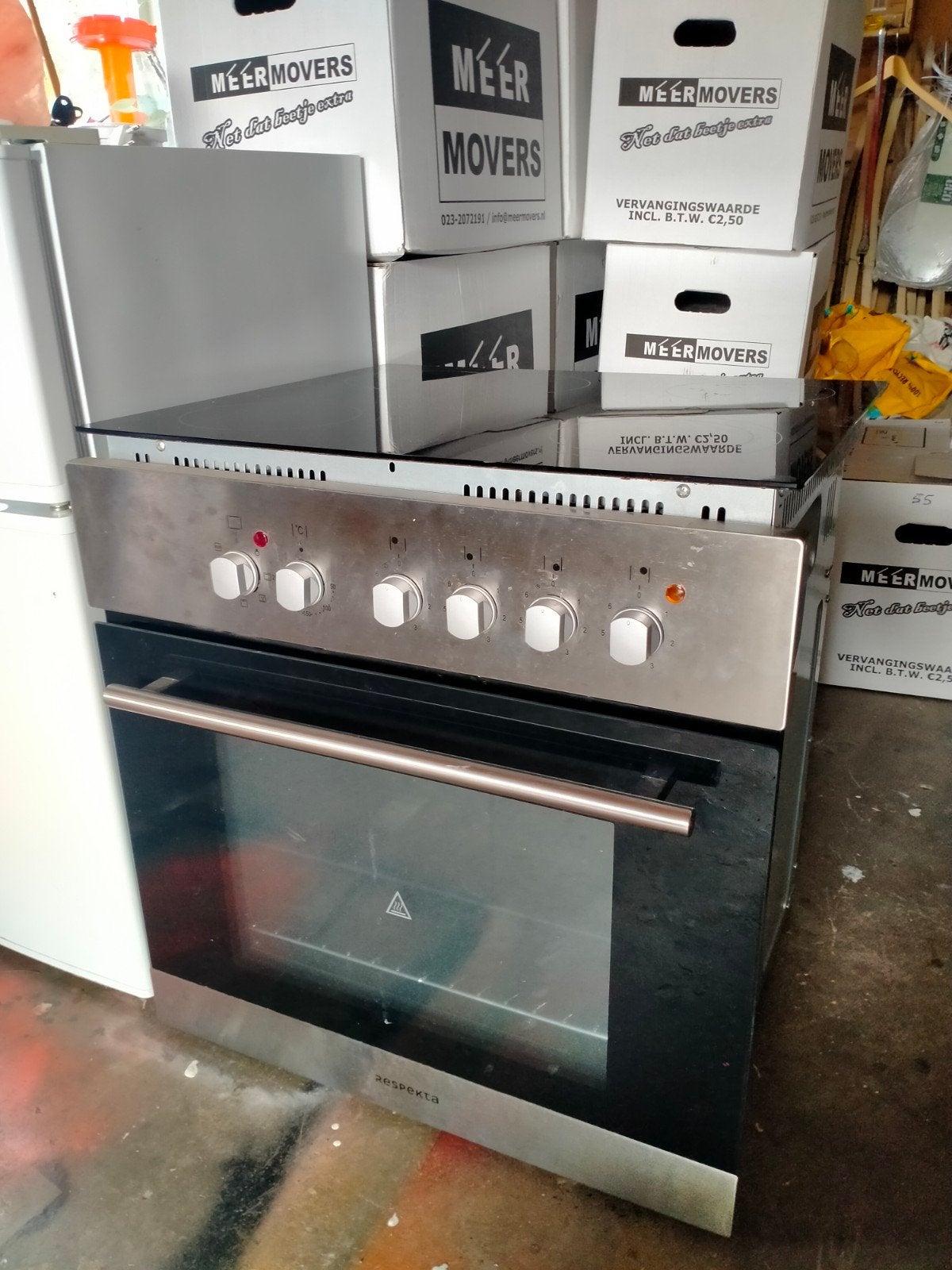 kookplaat met oven combinatie, Witgoed en Apparatuur, Ophalen, Gebruikt, Minder dan 85 cm, Hete lucht