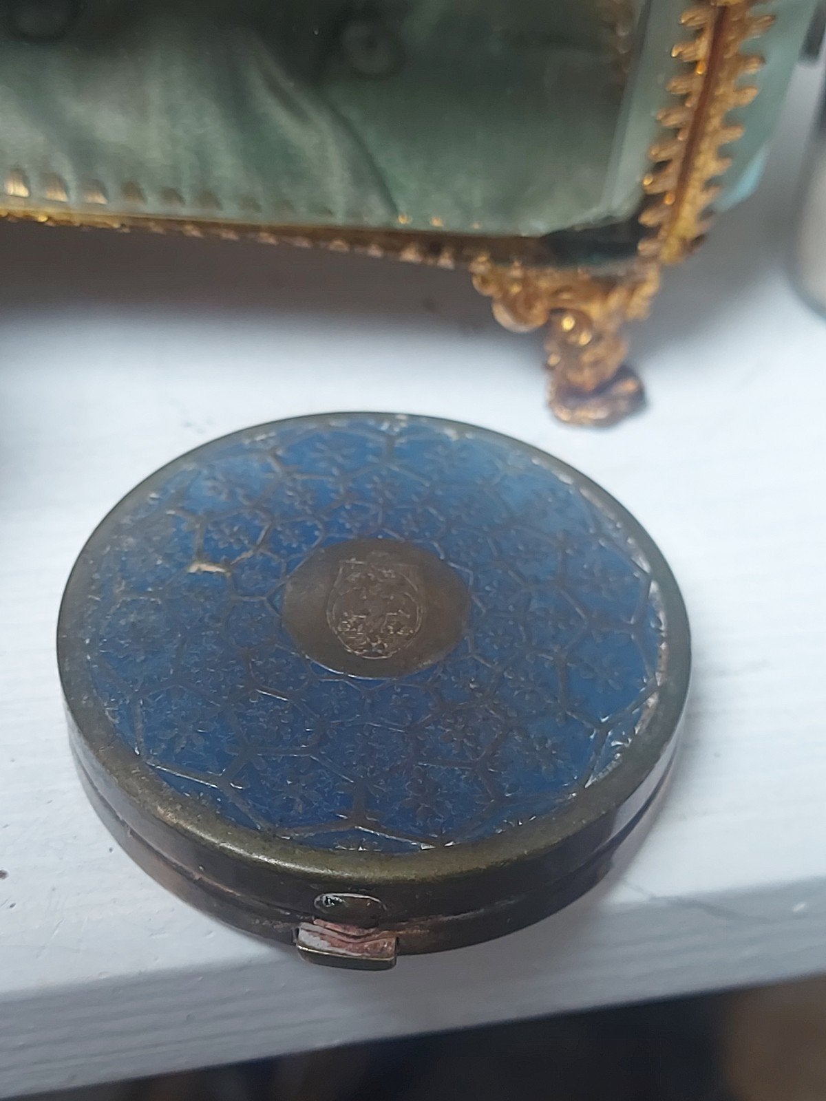 Mooi klein oud bijzonder Vintage/Brocante Coty Paris doosje, Antiek en Kunst, Curiosa en Brocante, Ophalen of Verzenden