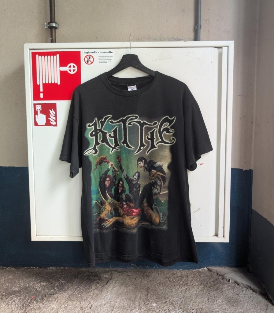 kittie 2001 nu metal band tee – large – vintage shirt black, Maat 52/54 (L), Delta, Delta, Zwart