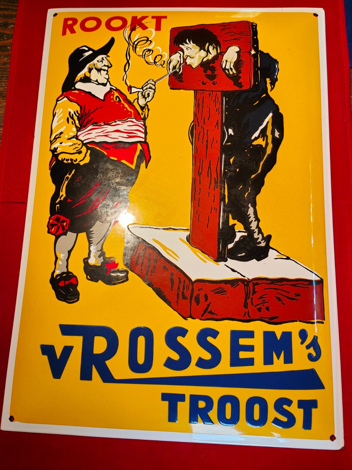 Vintage V. Rossen's Troost Emaille Reclamebord, Antiek en Kunst, Ophalen of Verzenden