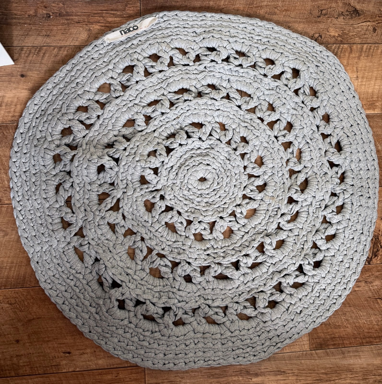 Naco, grijs, rond kleed - 76cm diameter, Gebruikt, Rond, Grijs, 50 tot 100 cm