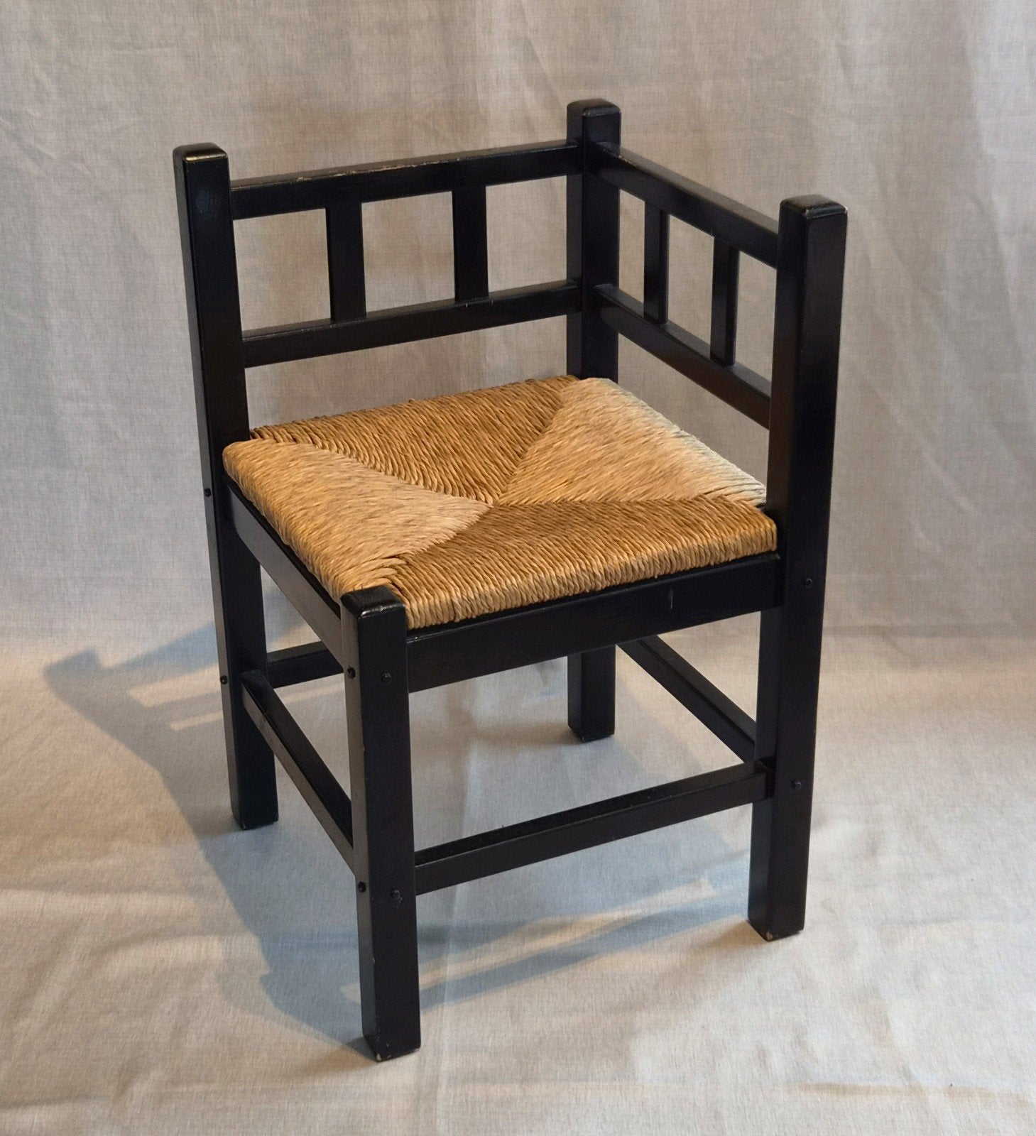 Vintage Hoekstoel / Monk Chair, Ophalen, Gebruikt, Zwart, Eén