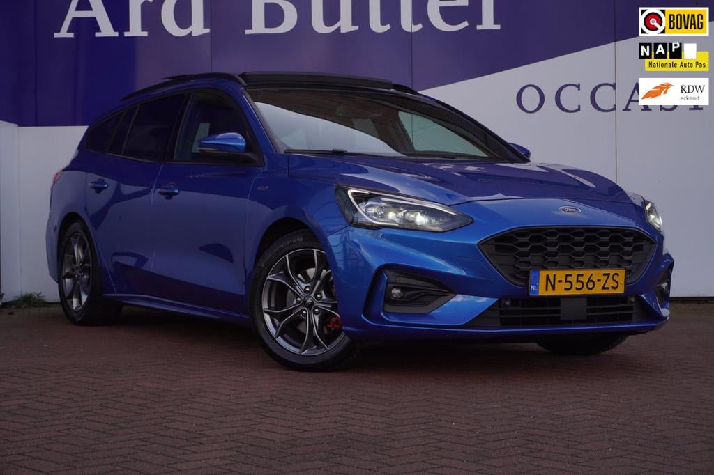 Ford Focus Wagon 1.5 EcoBlue ST Line X Business +vitrual+Pan, Stof, Gebruikt, 150 pk, Blauw