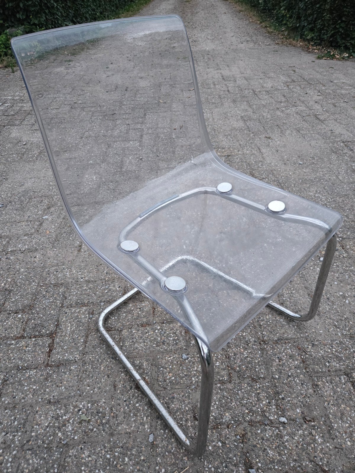 Stoelen eetkamerstoelen transparant 4 stuks, Ophalen, Kunststof, Gebruikt, Overige kleuren