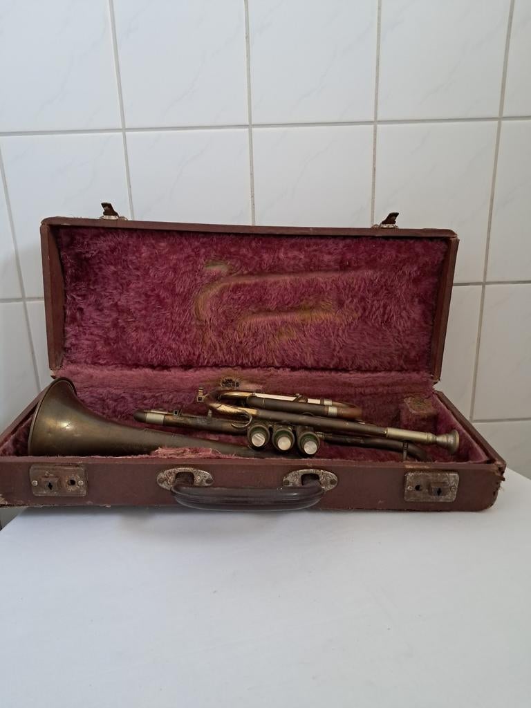 Oude cornet/ kornet in koffer, Ophalen, Gebruikt, Overige typen