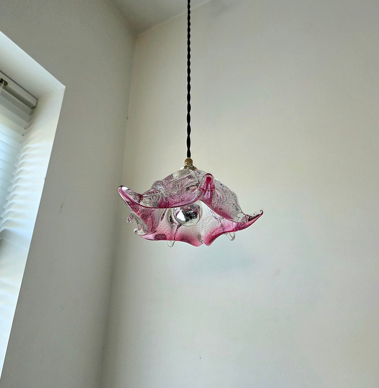 Vintage Murano glazen hanglamp., Ophalen of Verzenden, Glas