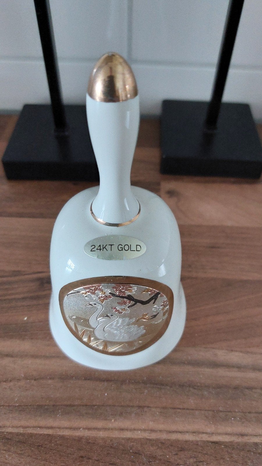 Franklin Porcelain 24KT Goud Kraanvogel Bel, Ophalen