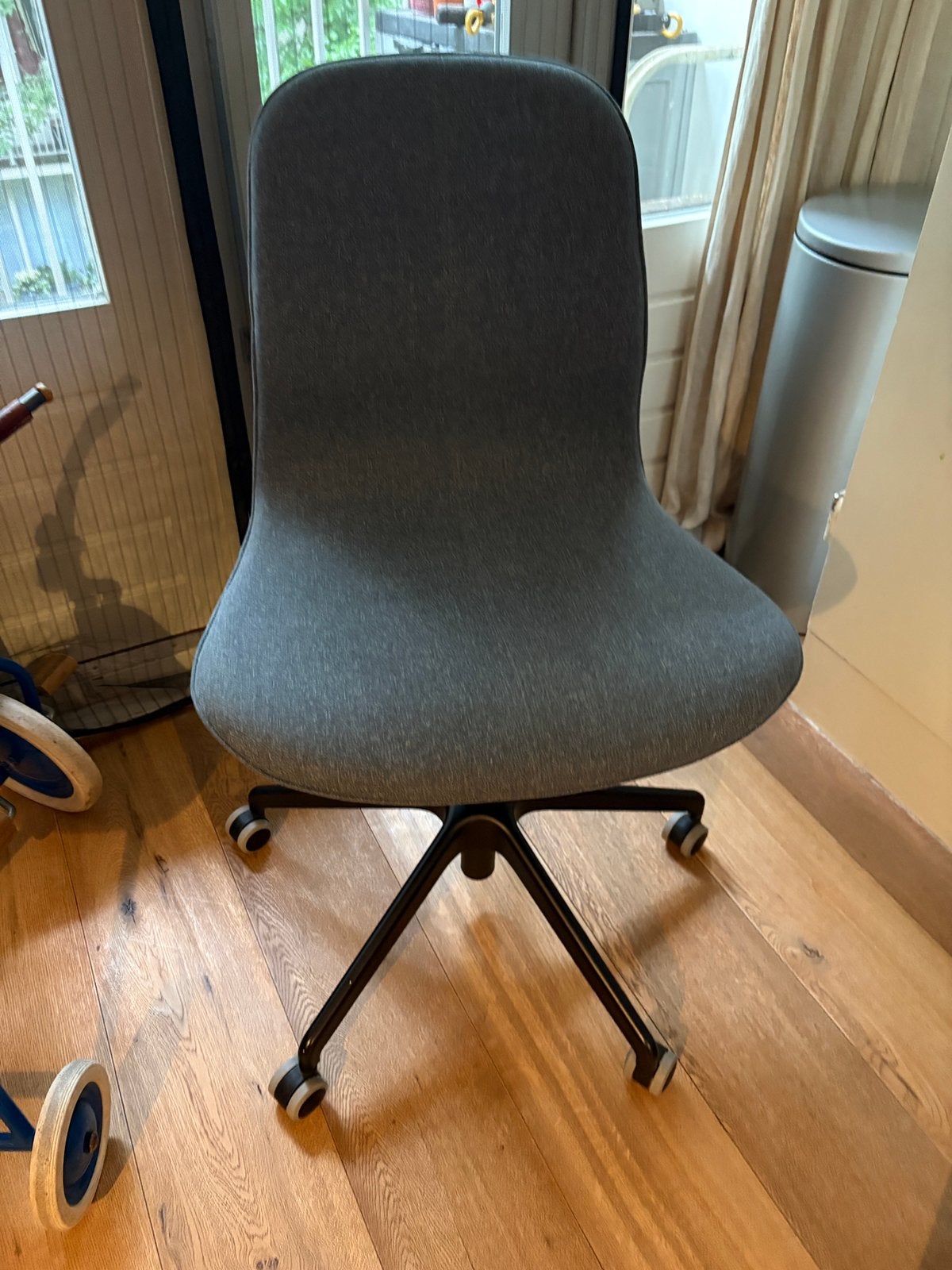 Ikea bureaustoel LÅNGFJÄLL blauw/zwart, Ophalen, Gebruikt, Blauw