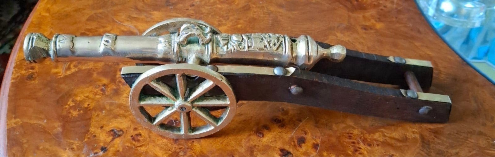 Prachtig antiek messing kanon, compleet, Ophalen of Verzenden