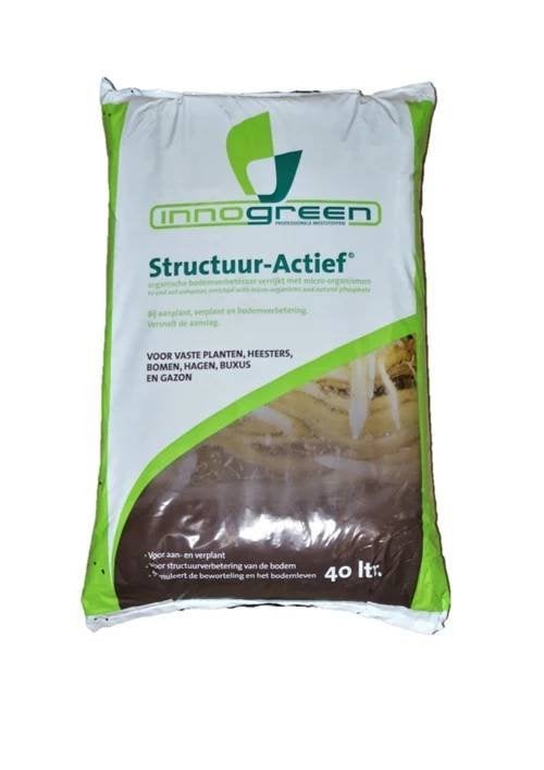 StructuurActief aanplantgrond + Mycorrhizae & voeding 40 ltr, Ophalen of Verzenden, Potgrond