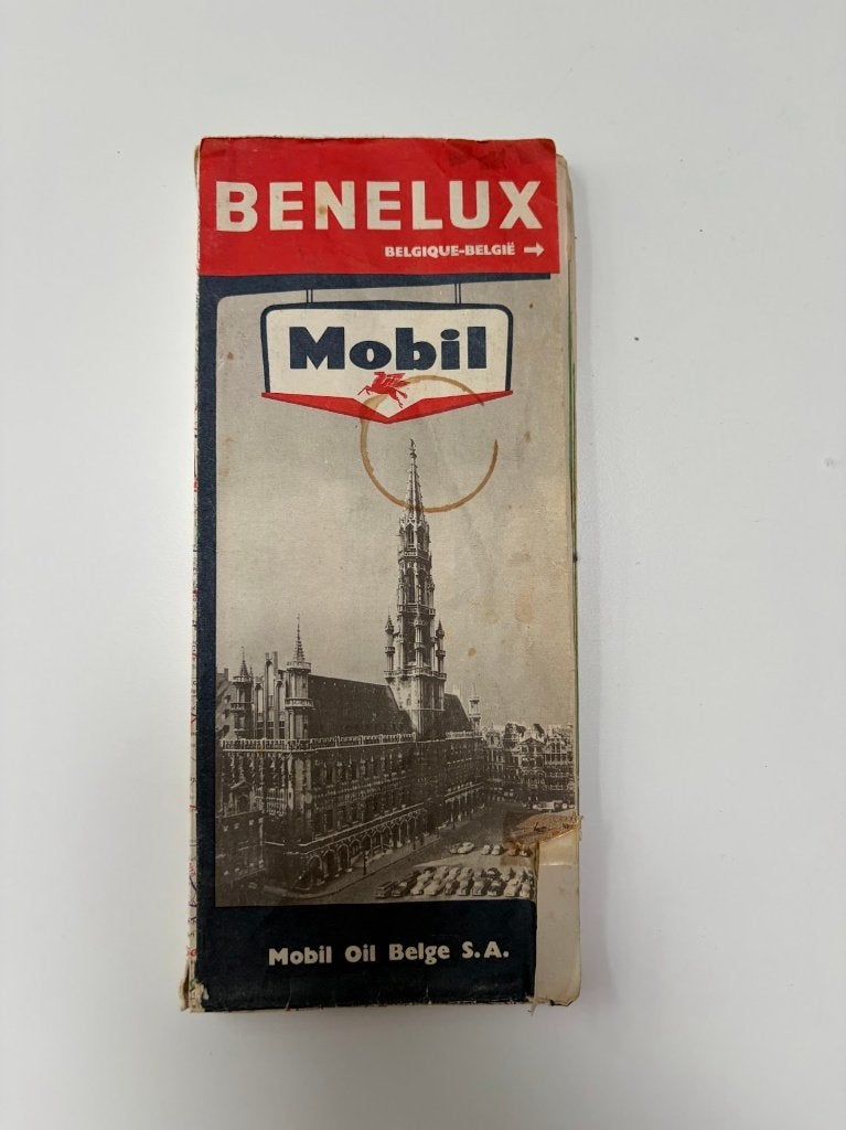 Vintage Mobil Benelux wegenkaart - Falk Plan, Falk Plan / Mobil Oil, Landkaart, België of Luxemburg, 1800 tot 2000
