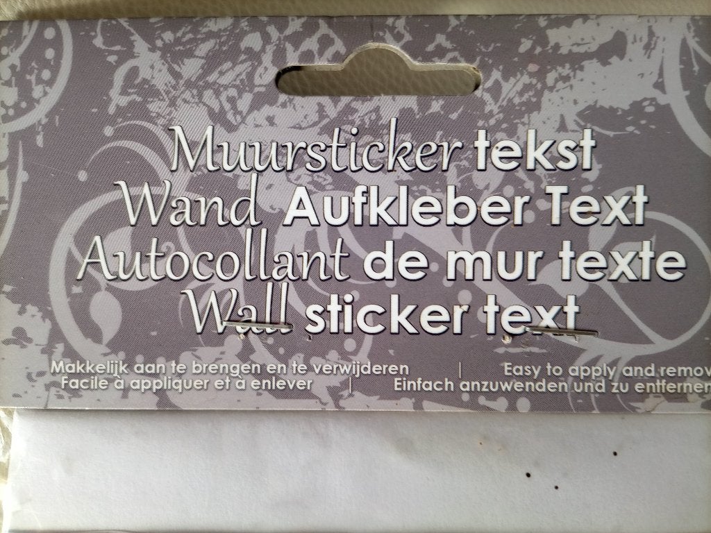 Wandsticker, Ophalen, Nieuw