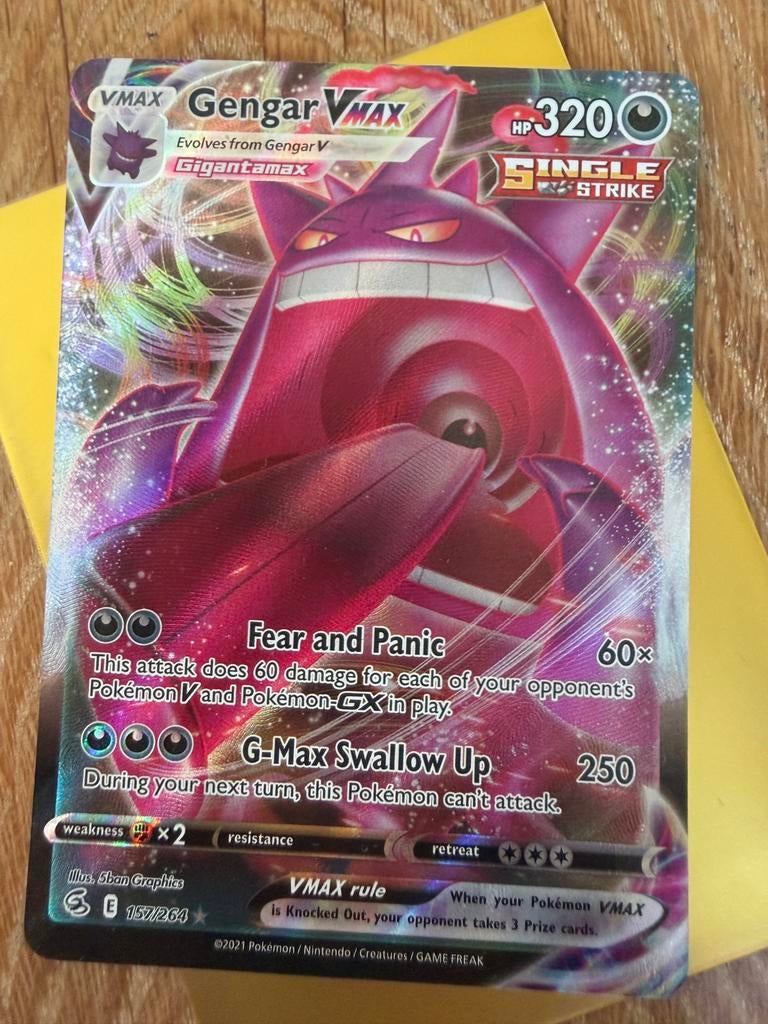 Gengar VMax 157/264, Hobby en Vrije tijd, Verzamelkaartspellen | Pokémon, Ophalen of Verzenden, Nieuw, Losse kaart