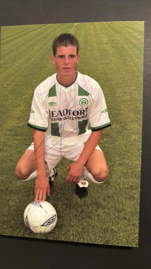 FC Groningen 2001 JORDI HOOGSTRATE kaart ECHTE handtekening, Verzenden, Zo goed als nieuw, PSV, Spelerskaart