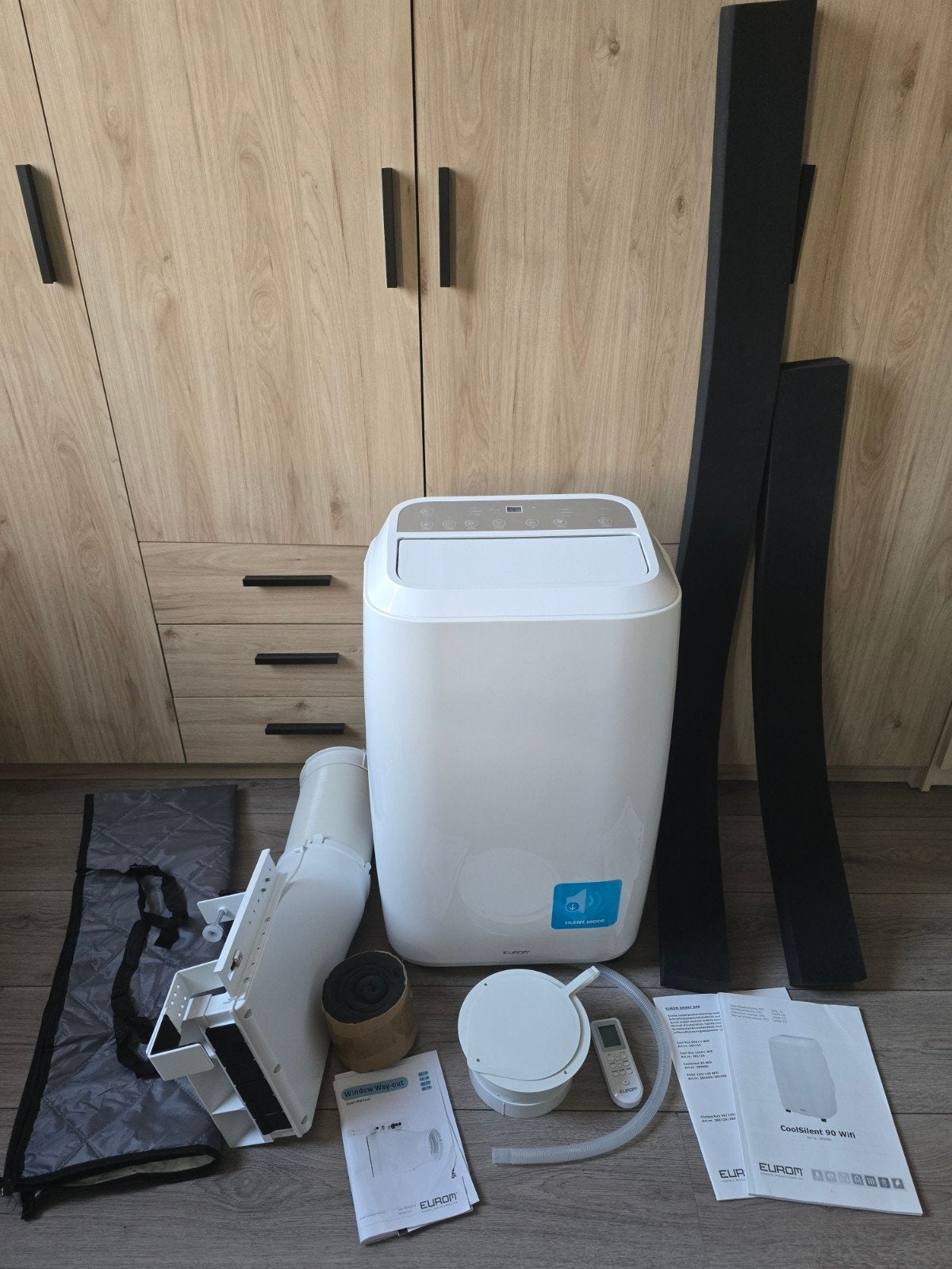 Eurom Coolsilent 90 Wifi Mobiele Airco - Zo goed als nieuw, Witgoed en Apparatuur, Airco's, Ophalen, Timer, 3 snelheden of meer