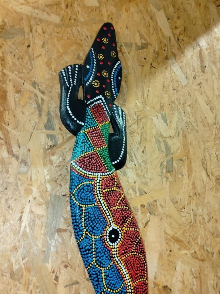 Handgemaakte houten gecko voor aan de wand – 100 cm, Western Deco, Nieuw, Ophalen of Verzenden, Zoetermeer