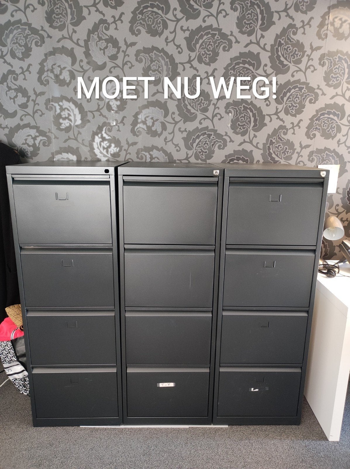 Hangmappenkast / Dossierkast zwart x6, Huis en Inrichting, Kasten | Ladekasten, Ophalen, Minder dan 50 cm, Gebruikt, 100 tot 150 cm