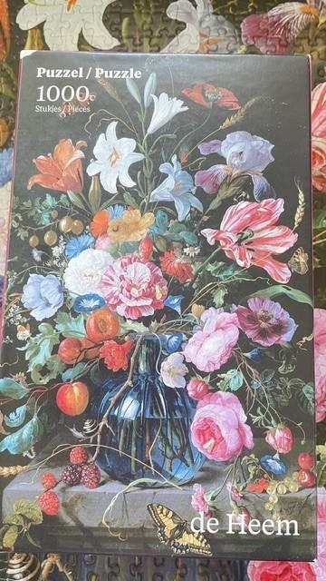 Puzzel Jan de Heem vaas met bloemen, Hobby en Vrije tijd, Denksport en Puzzels, Ophalen of Verzenden, 500 t/m 1500 stukjes, Zo goed als nieuw