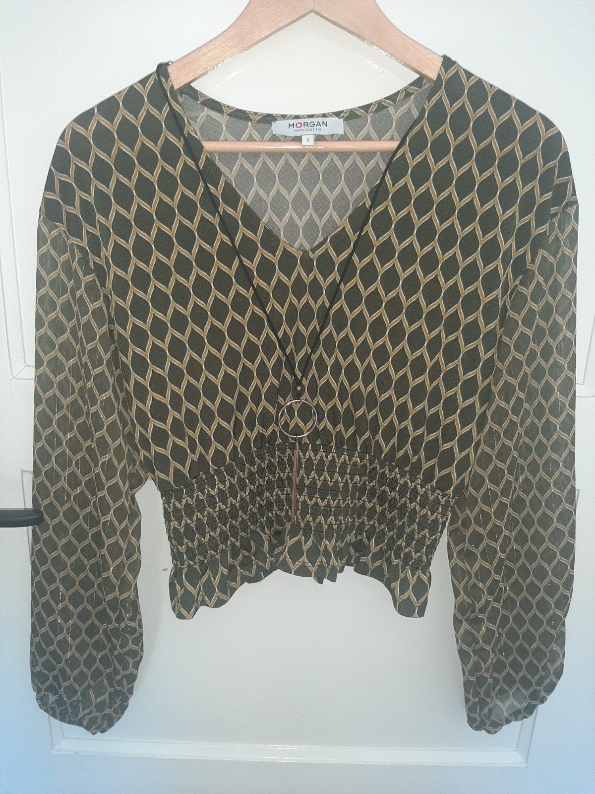 Zgan top/ truitje van Morgan, Kleding | Dames, Zo goed als nieuw, Lange mouw, Maat 36 (S), Groen