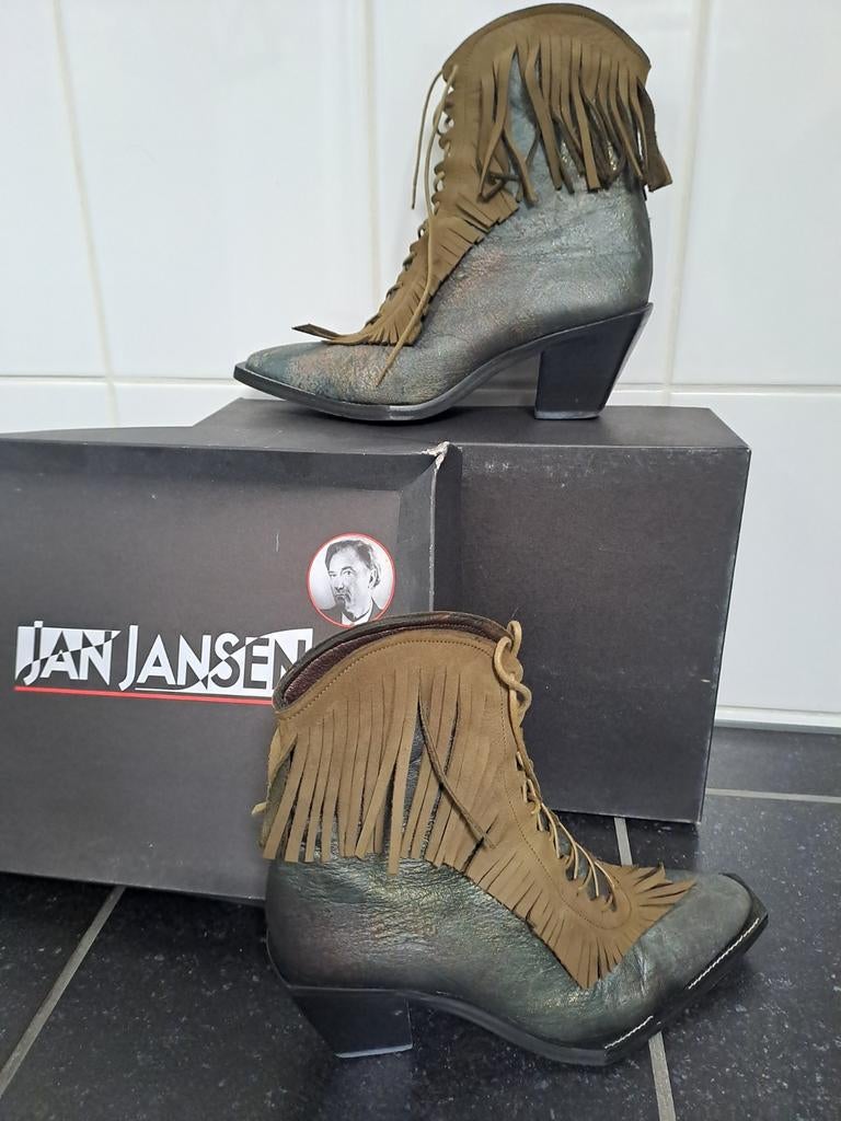 Jan Jansen Collectors Item veterlaarsjes Maat 38 - Vintage, Lage of Enkellaarzen, Jan Jansen, Ophalen of Verzenden, Zo goed als nieuw
