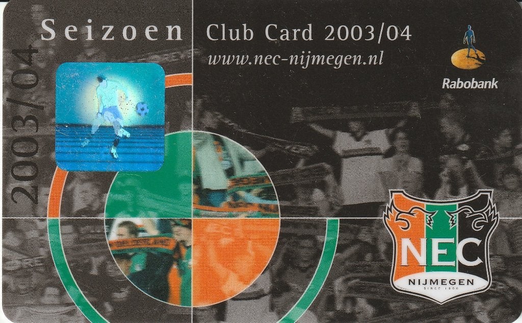 NEC seizoenkaart 2003-2004, Verzamelen, Sportartikelen en Voetbal, Ophalen of Verzenden, Gebruikt, Overige binnenlandse clubs