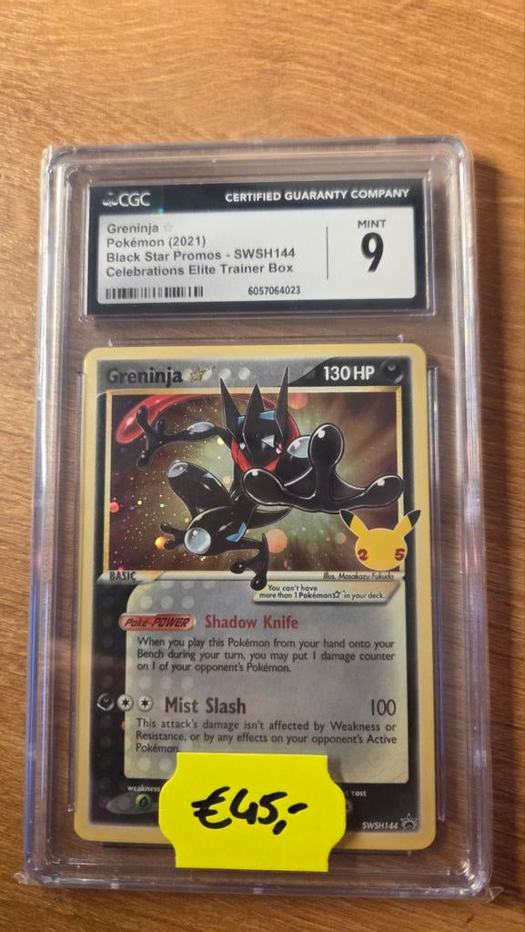 CGC9 Greninja Gold Star 25th celebrations promo, Hobby en Vrije tijd, Verzamelkaartspellen | Pokémon, Ophalen of Verzenden, Zo goed als nieuw