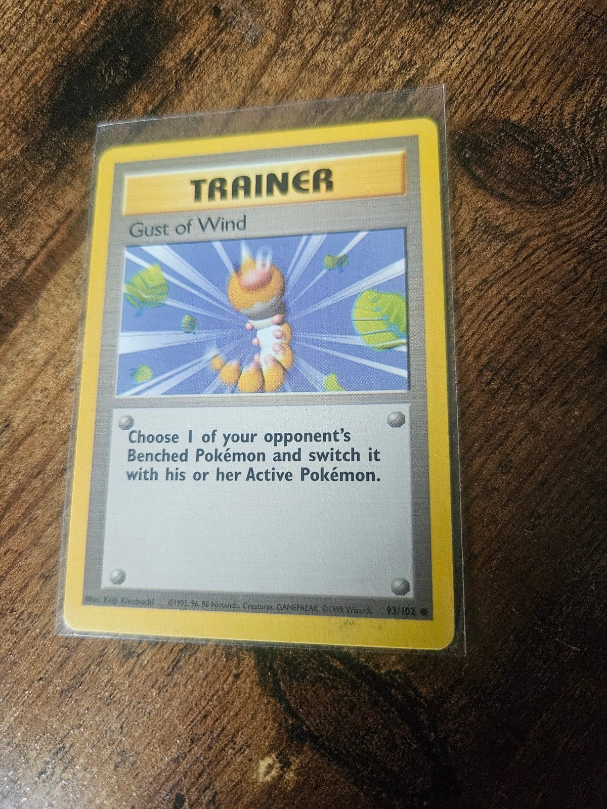 Pokémon Trainer Kaart: Gust of Wind (Base Set 93/102), Ophalen of Verzenden, Gebruikt, Losse kaart