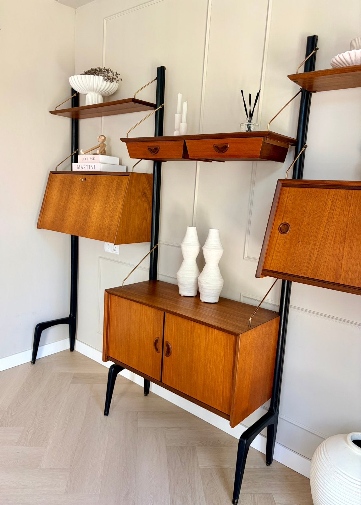 ️♥️ Vintage wandmeubel Louis v Teeffelen kast modulair teak, Huis en Inrichting, Ophalen, Teakhout, Zo goed als nieuw, 25 tot 50 cm