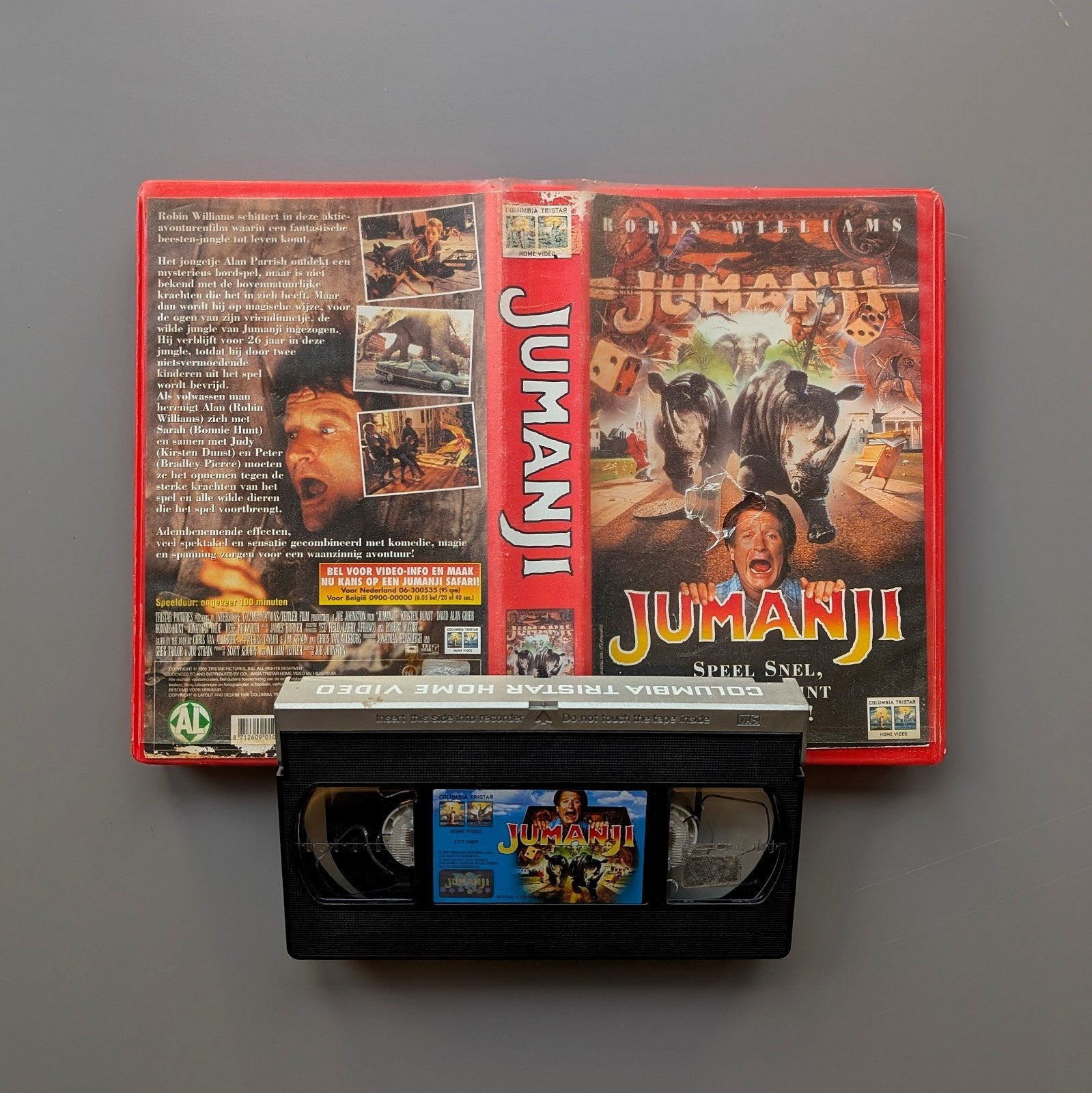 Jumanji (1995) VHS Videoband, Ex Rental, Vanaf 16 jaar, Ophalen of Verzenden, Gebruikt, Horror