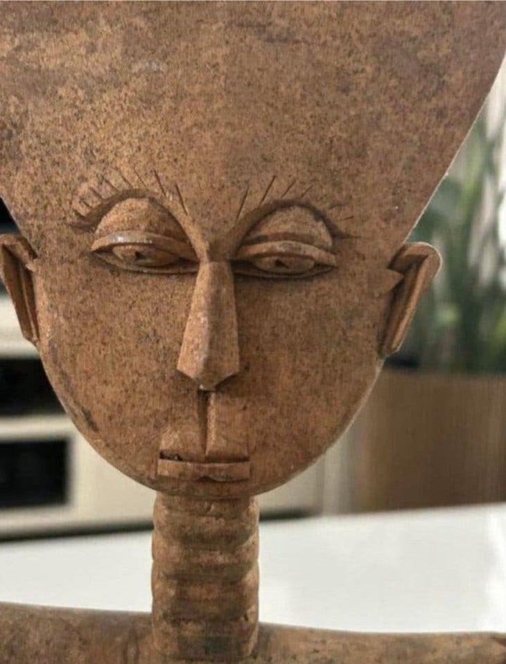 Antieke Ashanti Akua'ba Vruchtbaarheidspop - Ghana, Ophalen of Verzenden, Hout, Houtsnijwerk, Bruin