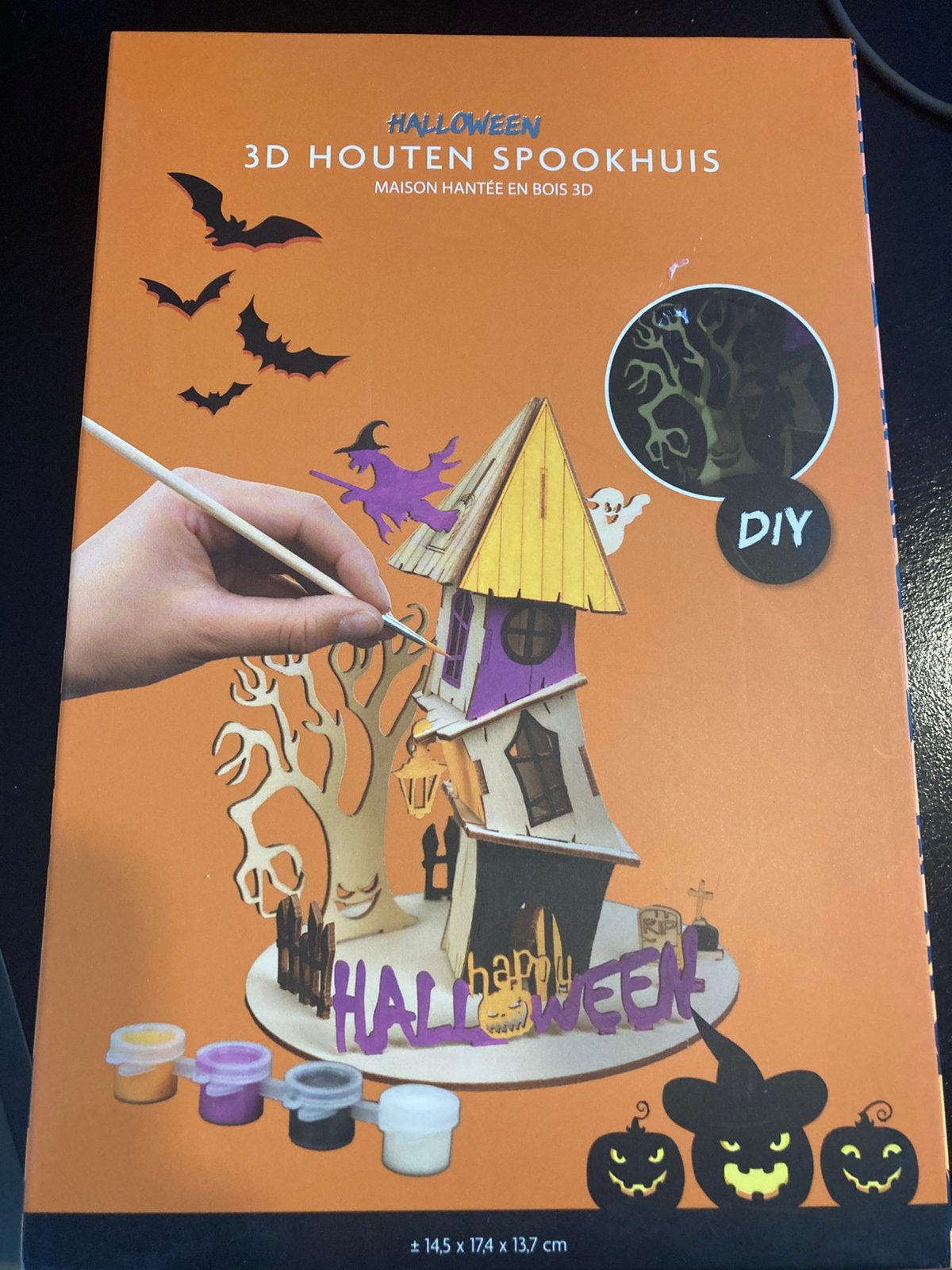 Halloween 3d houten miniatuur spookhuis, Fantasie, Nieuw, Knutselwerk, Hout