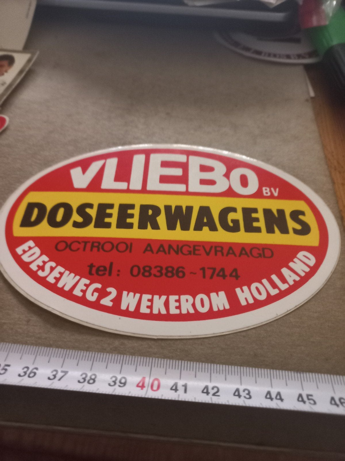Vintage Vliebo Doseerwagens Sticker - Zeldzaam, Ophalen of Verzenden