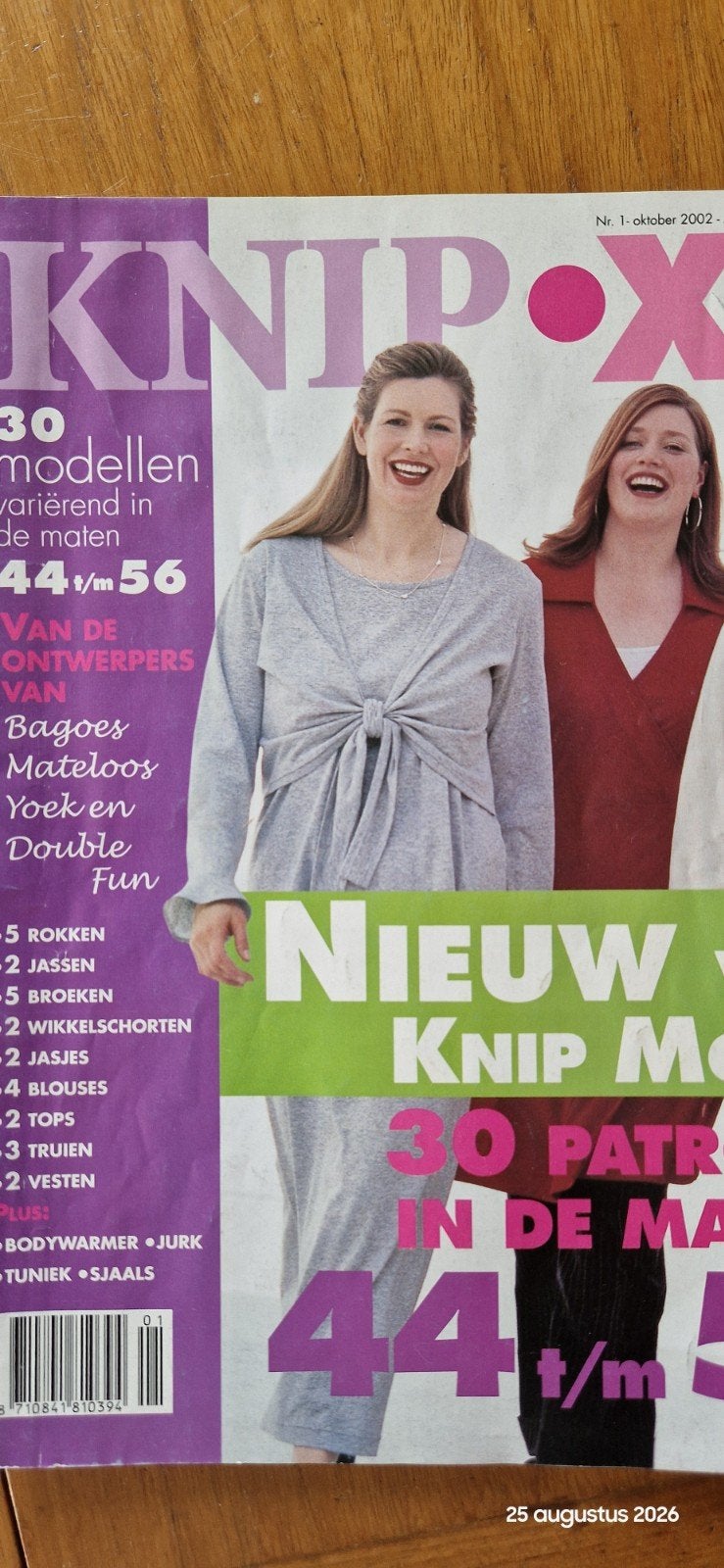 Knip XL magazine oktober 2002 - 30 patronen, Hobby en Vrije tijd, Kledingpatronen, Ophalen of Verzenden, Vrouw, Knipmode