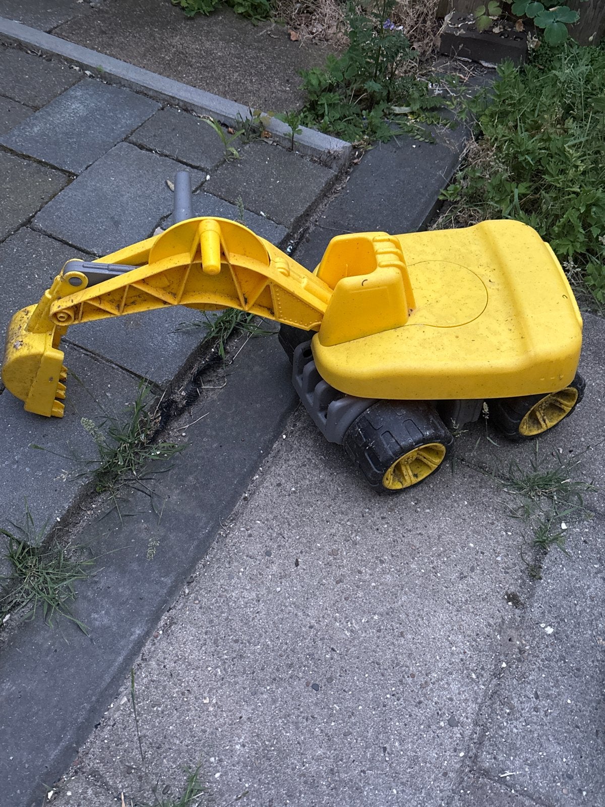 Gele speelgoed graafmachine voor kinderen, Ophalen, Gebruikt