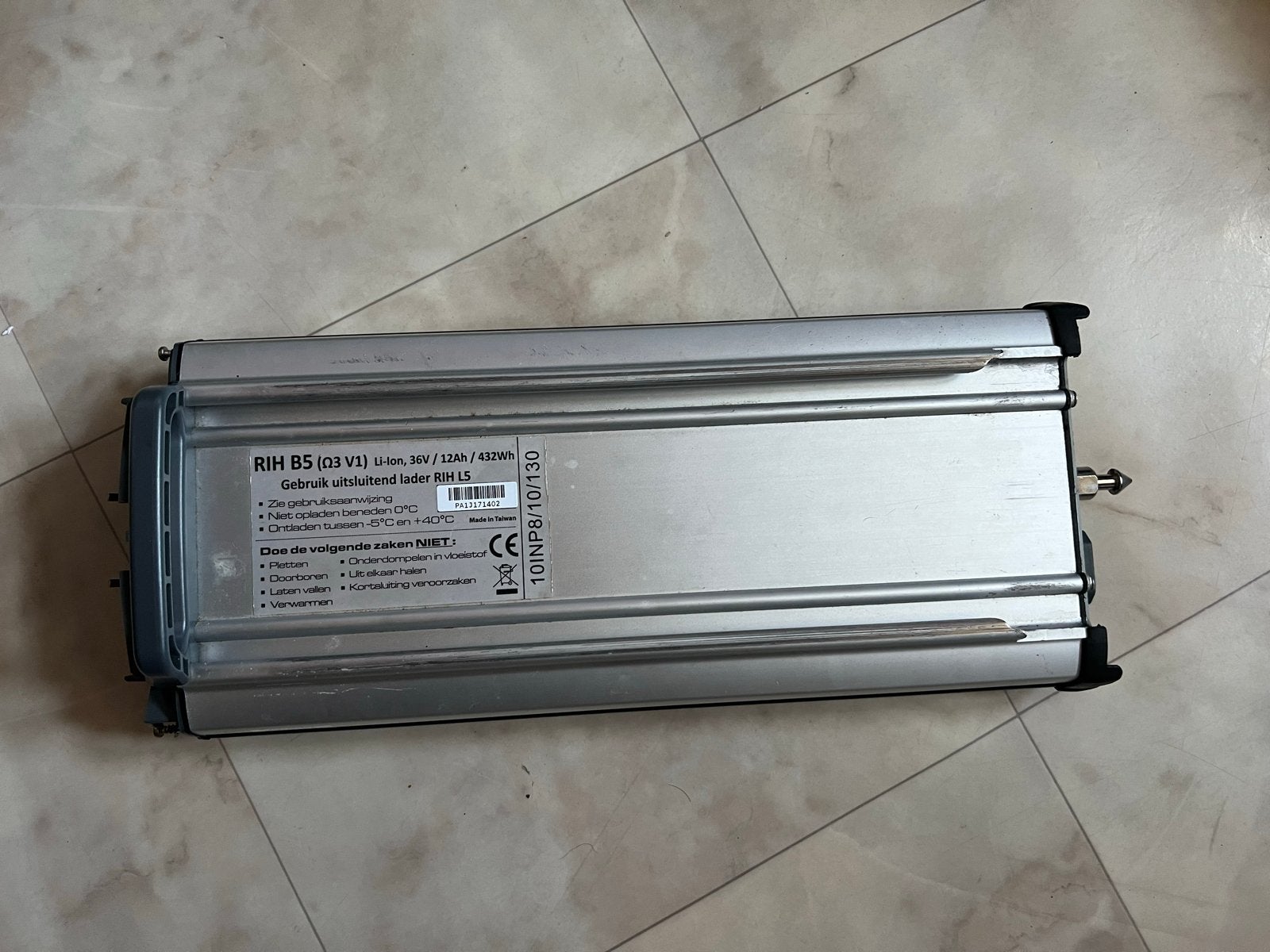 RIH B5 v1 accu (36V, 12Ah, 432Wh) voor e-bike, Ophalen of Verzenden, Gebruikt