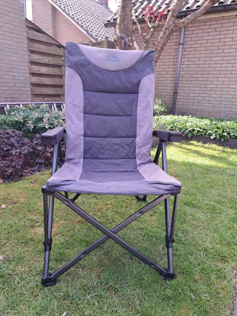 2 stuks De Waard Vecht 3-standen campingstoel - Grijs/Zwart, Ophalen