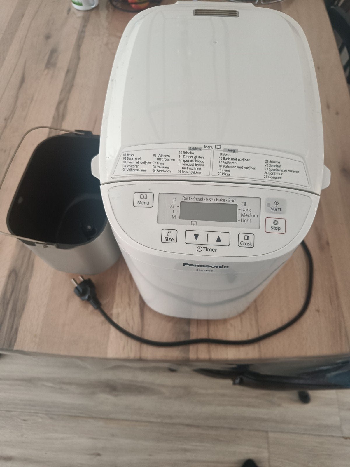 Panasonic SD-2500 Broodbakmachine - Vers Brood Thuis, Ophalen, Gebruikt, Met timer, Meer dan 10 programma's