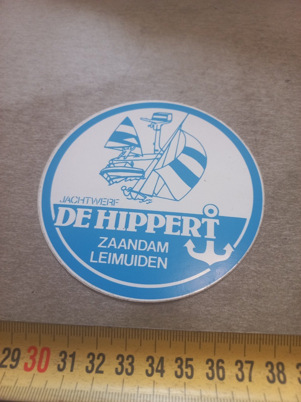 Vintage Jachtwerf De Hippert Zaandam Leimuiden Sticker, Ophalen of Verzenden